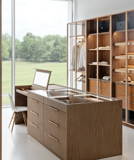 Custom Closet Islands in a commercial millwork project by Gulf Cabinets